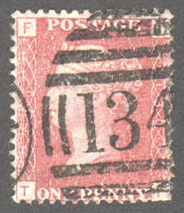 Great Britain Scott 33 Used Plate 130 - TF - Click Image to Close